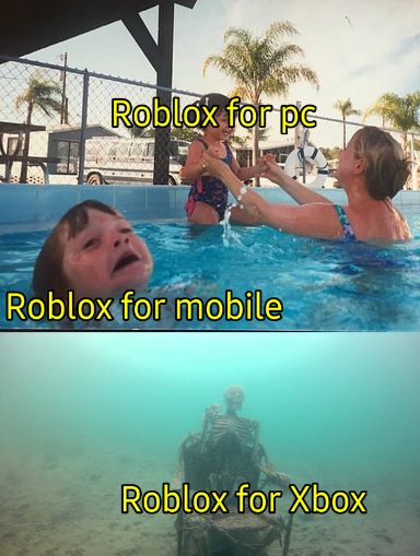 Roblox para Xbox en las profundidades del agua sin señales de vida.